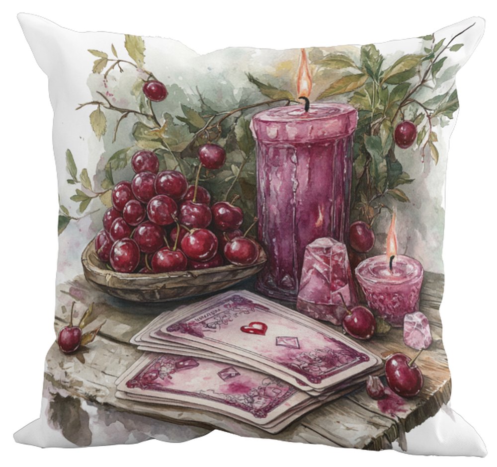 Cherry Witch Candle Cushion