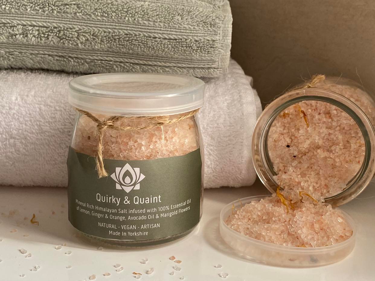 Himalayan Bath Salt Blend - Lemon, Ginger & Orange Essential Oils + Avocado Oil