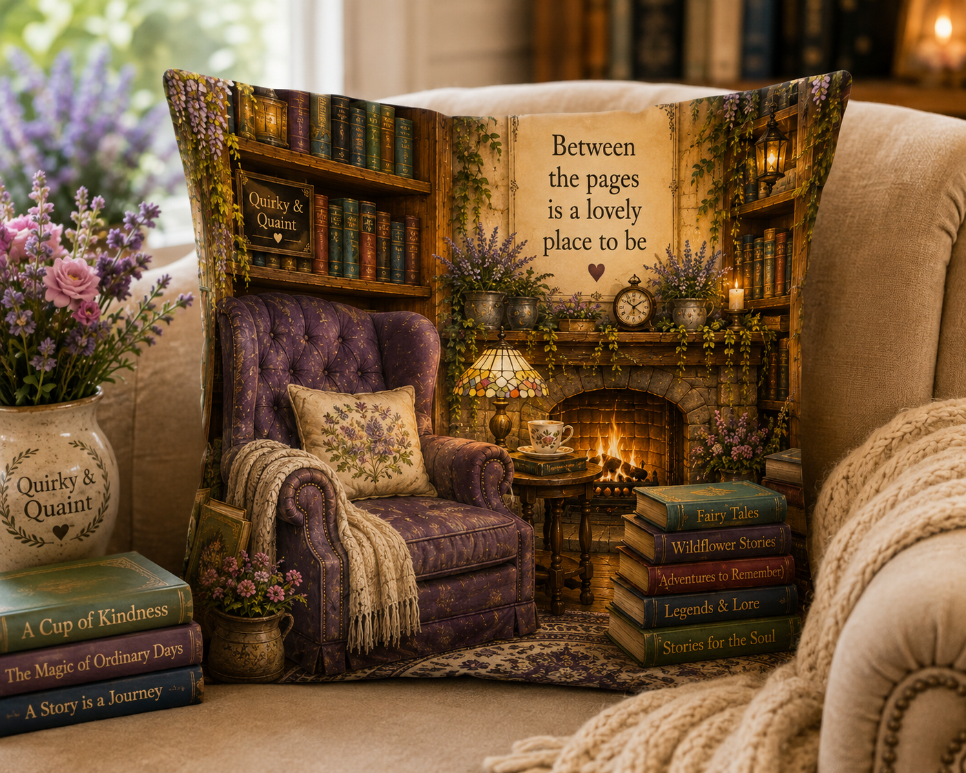 Once Upon a Shelf - The Village Book Nook Cushion