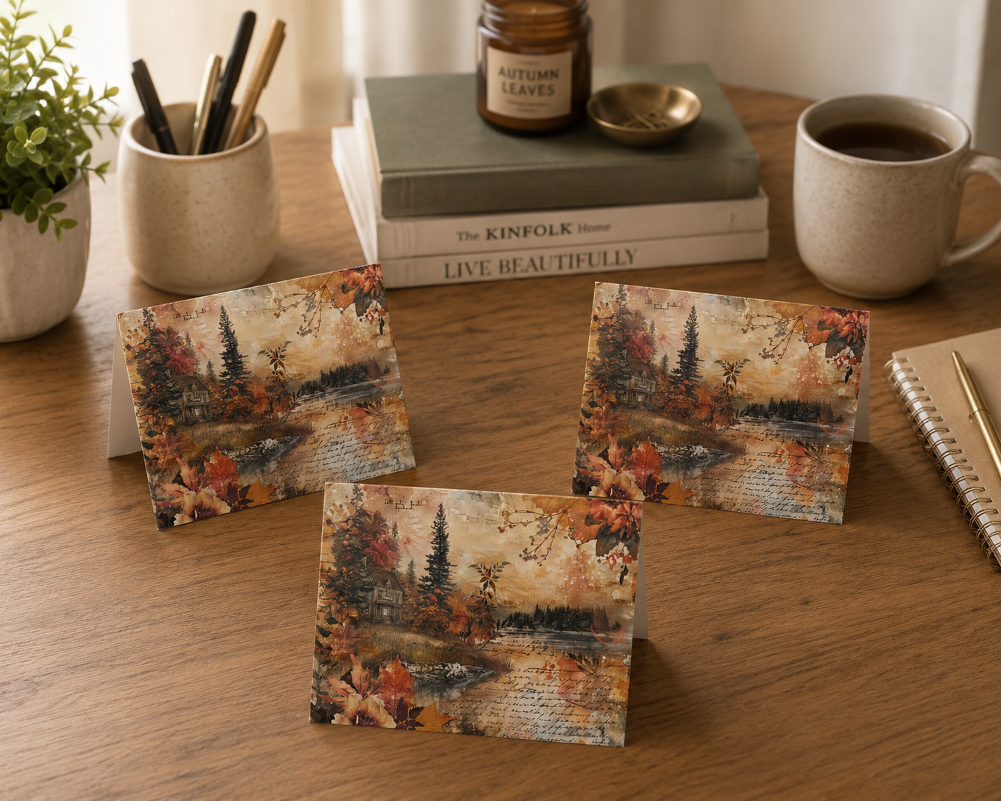 Autumn Forest 3 Notecards - Pack of 5