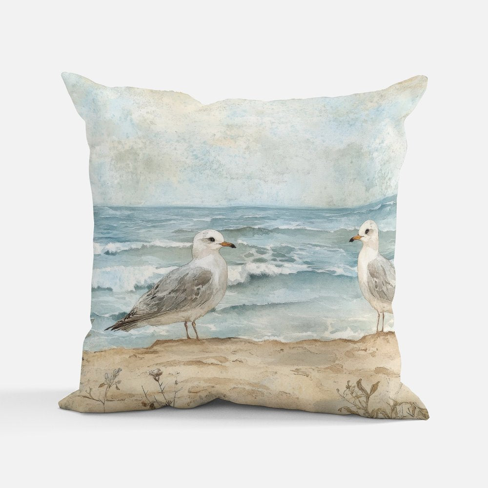 Beach with Seagulls Cushion