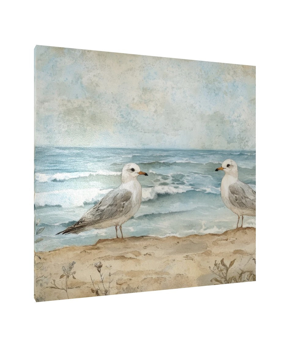 Beach with Seagulls Canvas Print