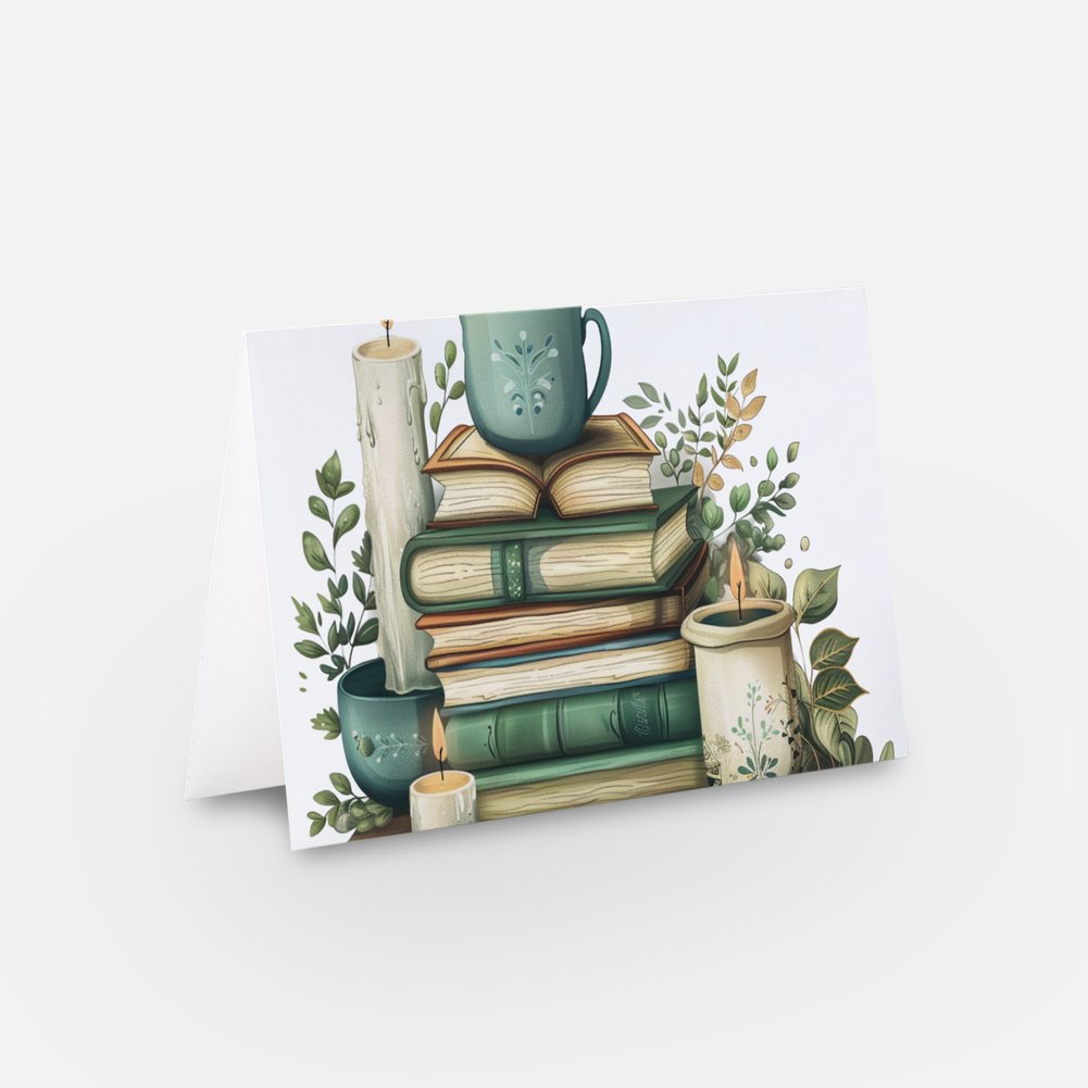 Book Lovers with Cup Card