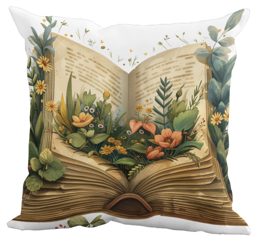 Book Lovers Open Book Cushion
