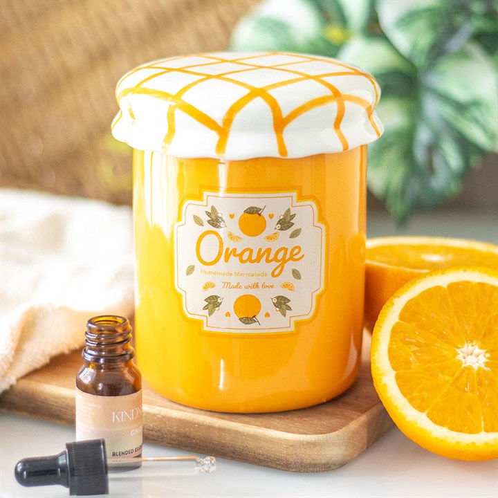ORANGE MARMALADE JAR OIL BURNER AND WAX WARMER