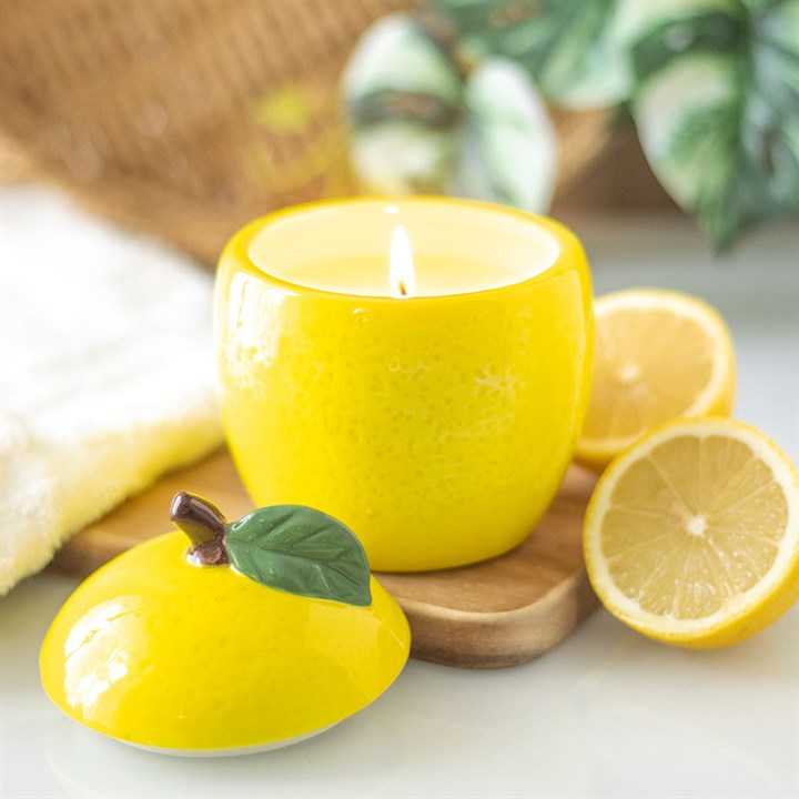 LEMON SHAPED CANDLE JAR