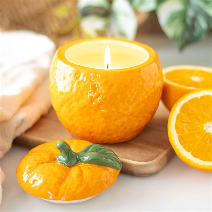 ORANGE SHAPED CANDLE JAR