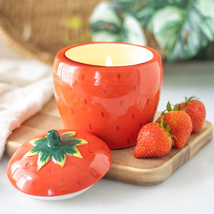 STRAWBERRY SHAPED CANDLE JAR
