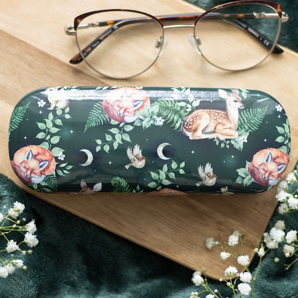 FAWN AND FRIENDS FOREST PRINT GLASSES CASE
