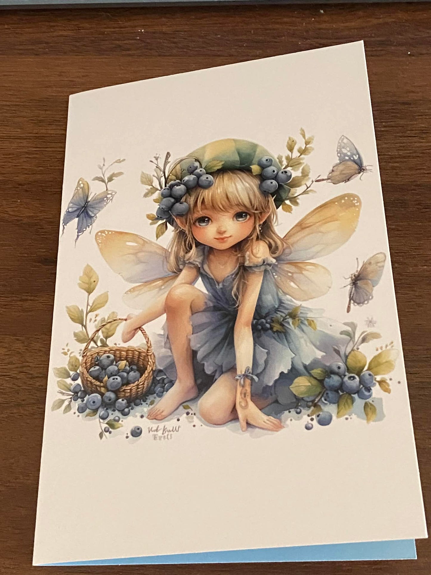 Blueberry Fairy Greetings Card