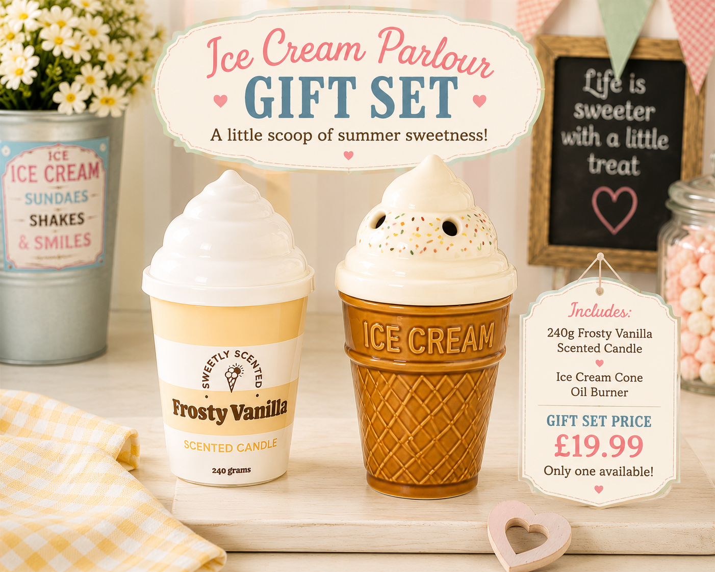 Ice Cream Parlour Gift Set – Frosty Vanilla 🍦