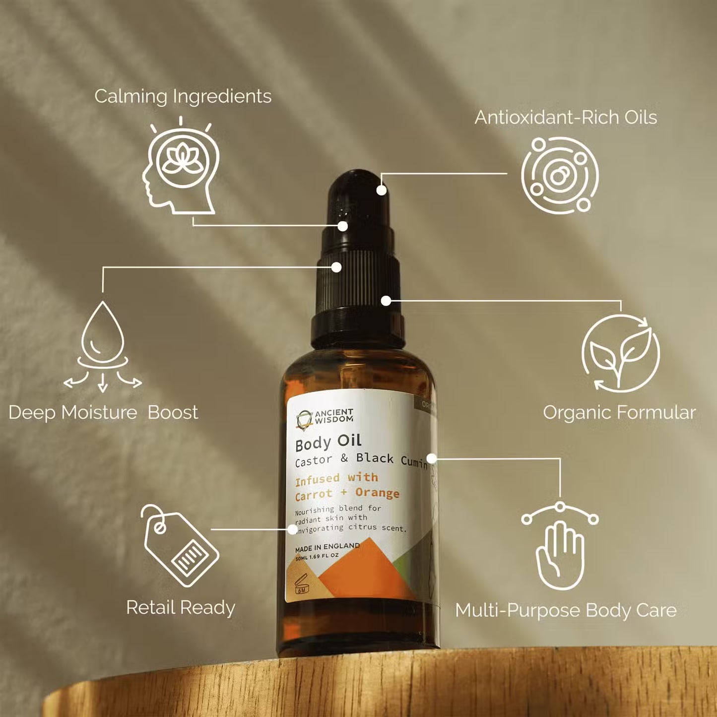 Organic Body Oil 50ml - Carrot & Orange