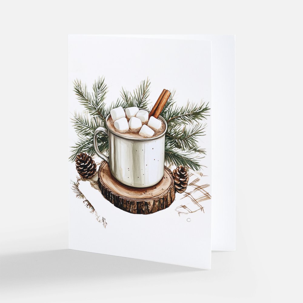 Rustic Christmas Marshmallows Cards - Pack of 5