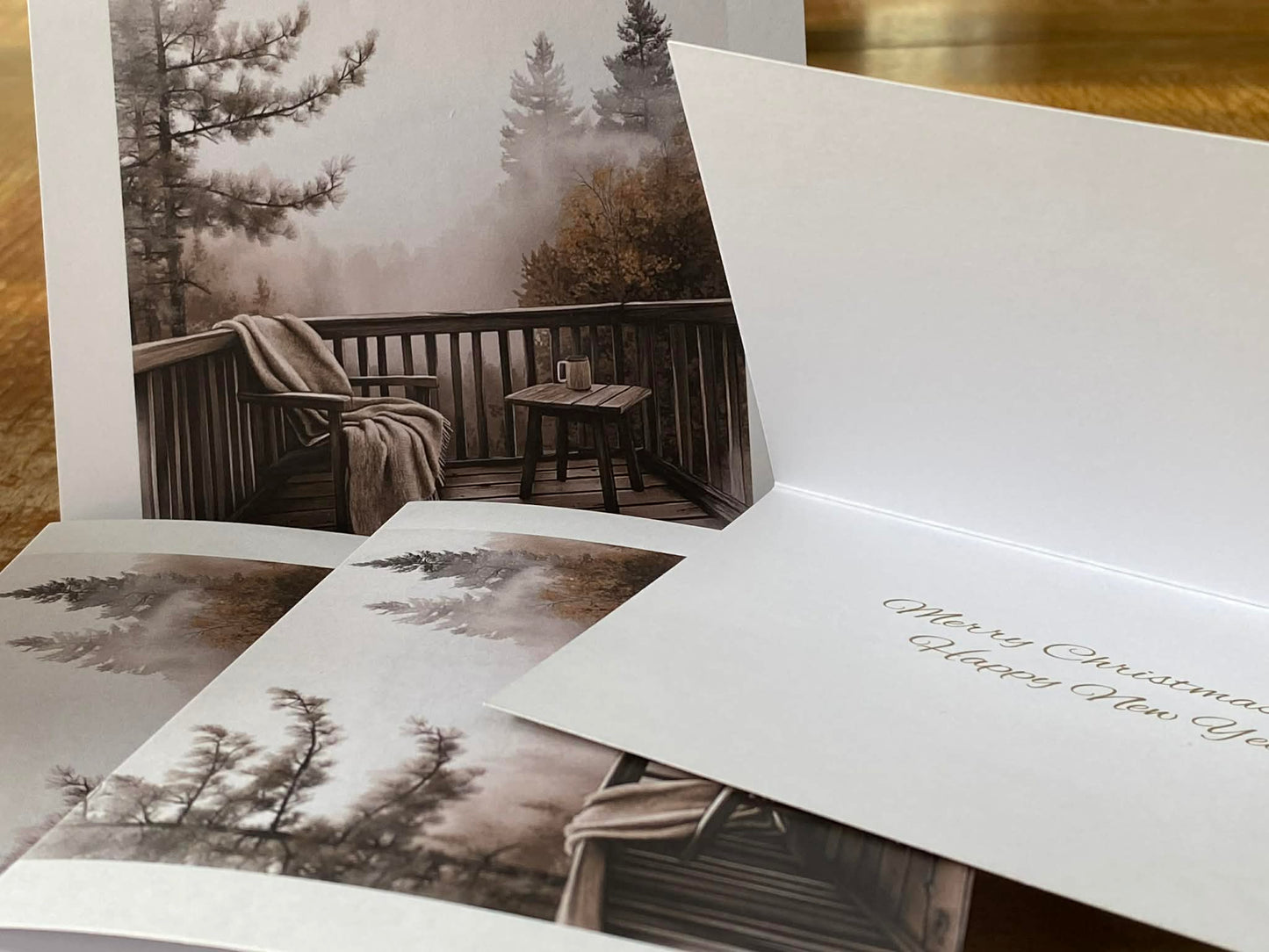 Rustic Christmas View Cards - Pack of 5