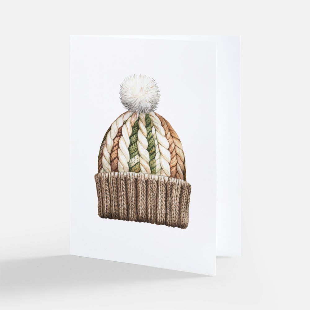 Rustic Christmas Woolly Hat Cards - Pack of 5