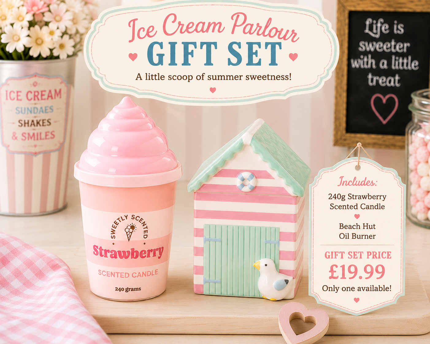 Ice Cream Parlour Gift Set – Strawberry 🍓