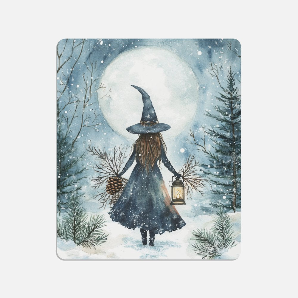 Winter Witch in Woods Canvas Print