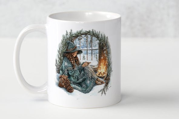 Winter Witch in Window Mug