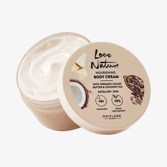 Body Cream with Organic Cacao Butter & Coconut Oil - Nourishing