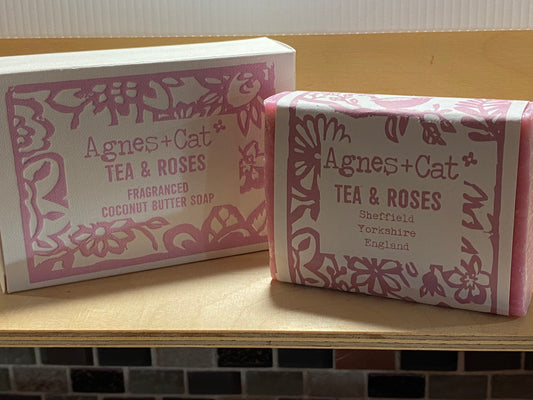 Handmade 140g Coconut Butter Soap - Tea & Roses