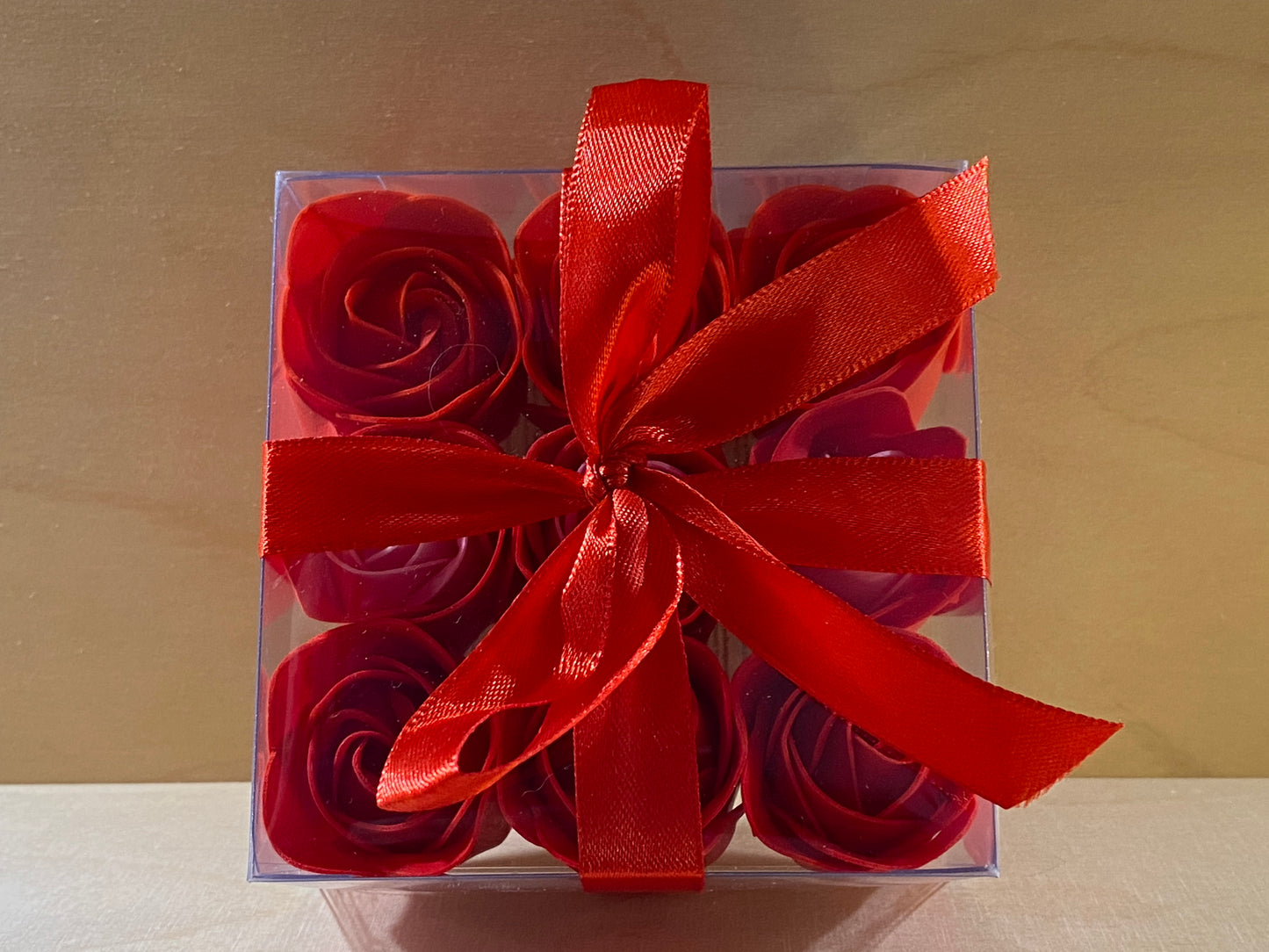 Set of 9 Soap Flowers - Red Roses