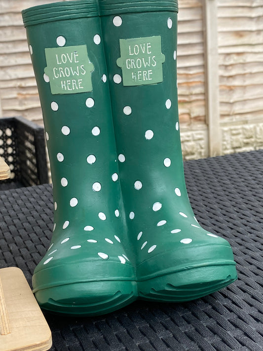 PLANTER - DARK GREEN WELLY BOOT