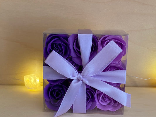 Set of 9 Soap Flower - Lavender Roses