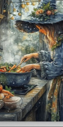 Kitchen Witch in Kitchen Canvas Print
