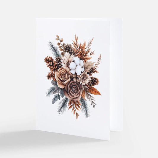 Rustic Christmas Wreath Cards - Pack of 5