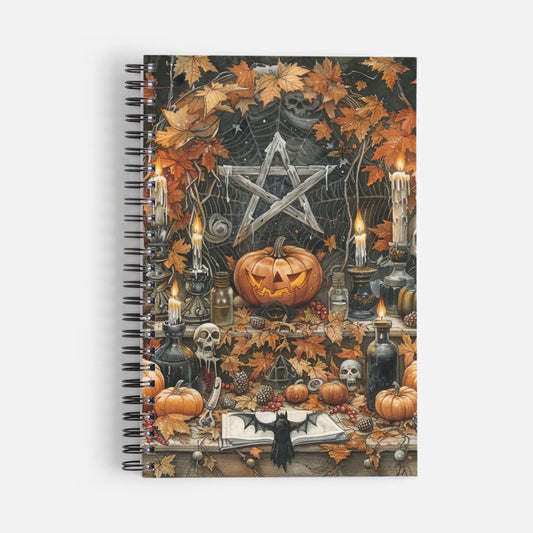 Samhain Pentagram & Pumpkins Notebook