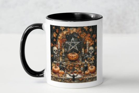 Samhain Pentagram & Pumpkins Mug