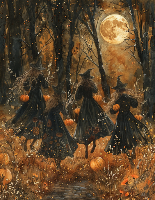 Samhain Witches in Woods Card