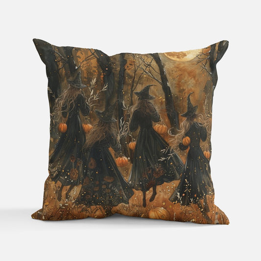 Samhain Witches in Woods Cushion