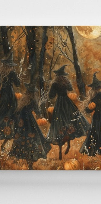 Samhain Witches in Woods Canvas Print