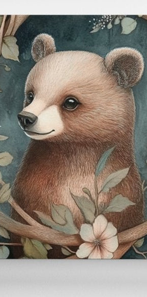 Woodland Friend Bear Canvas Print
