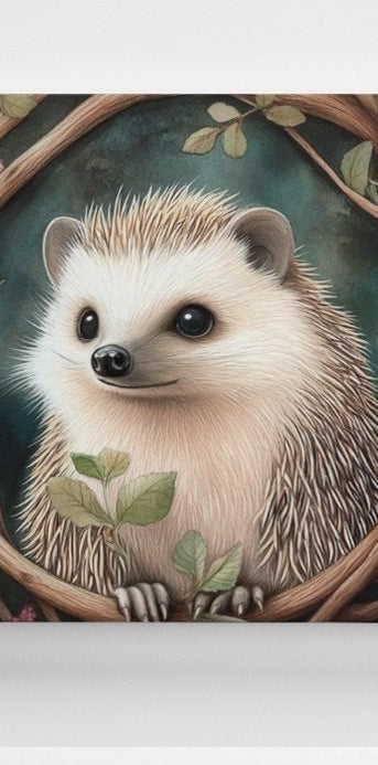 Woodland Friend Hedgehog Canvas Print