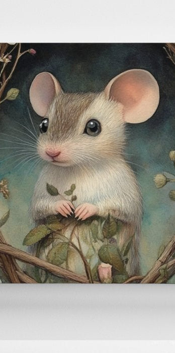 Woodland Friend Mouse Canvas Print