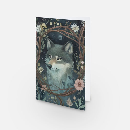 Woodland Friend Wolf Card