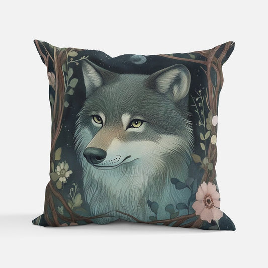 Woodland Friend Wolf Cushion