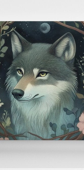 Woodland Friend Wolf Canvas Print