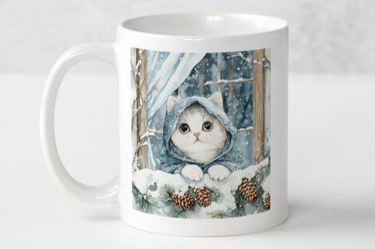 Winter Witch Cat Mug