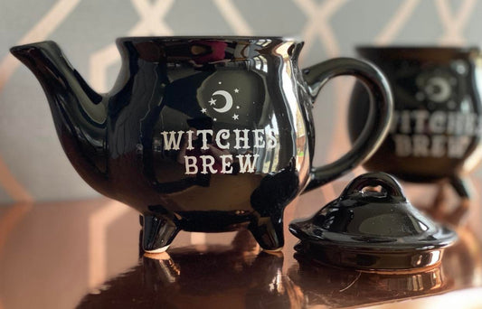 Tea Pot - Witches Brew Black Ceramic