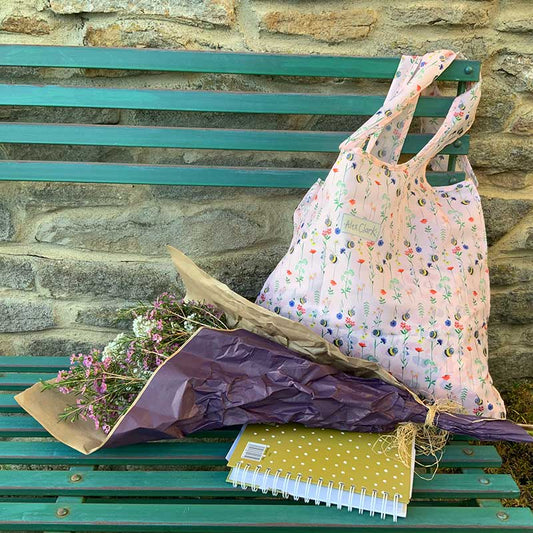Shopping Bag - Reusable - Bees and Flowers
