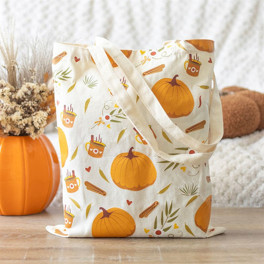 AUTUMN DAYS PRINT POLYCOTTON TOTE BAG