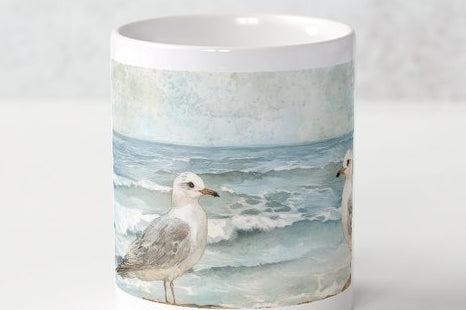 Beach with Seagulls Mug