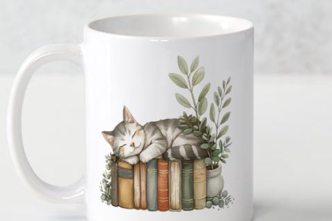 Book Lovers with Cat Mug