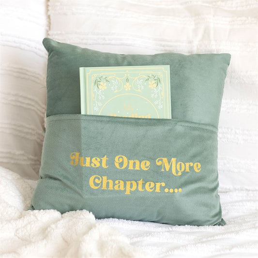 JUST ONE MORE CHAPTER CUSHION WITH BOOK POCKET