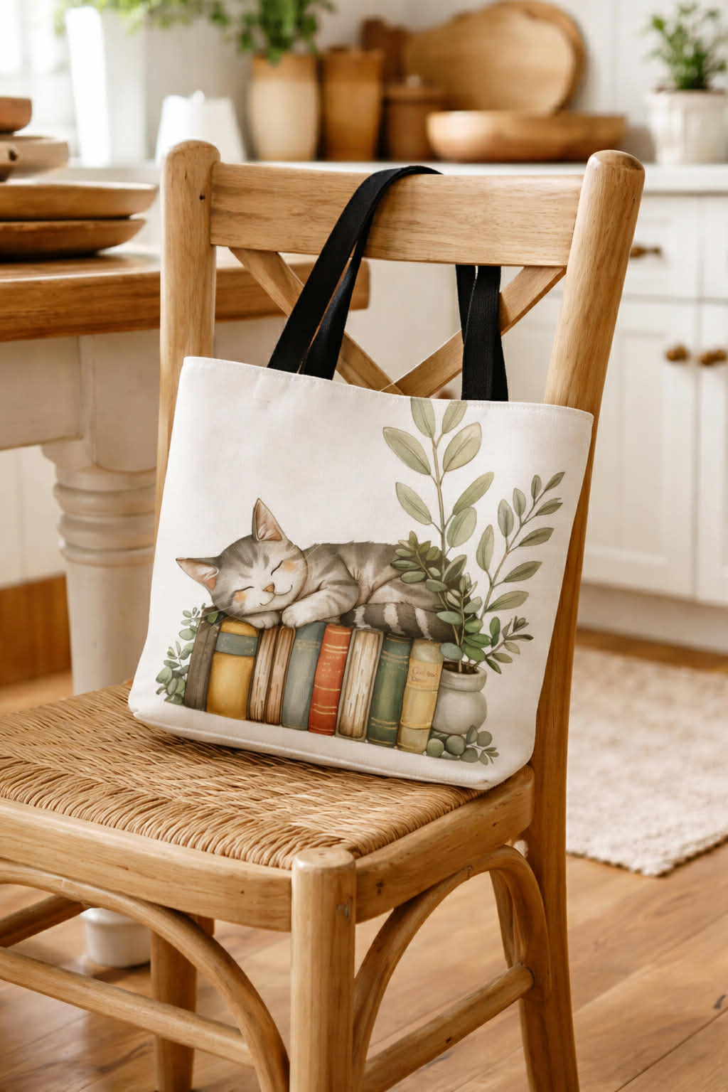 Book Lovers with Cat Fashion Bag