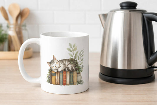 Book Lovers with Cat Mug