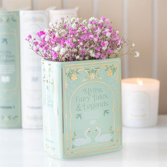 GREEN BOOK SHAPED VASE